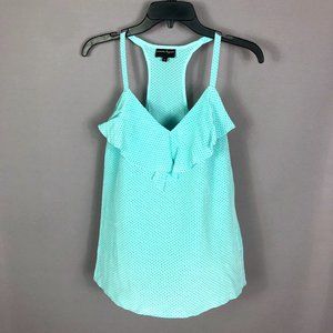 Nannette Lepore Teal Purple Dot Silk Blouse Top Size 4